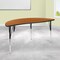 Flash Furniture Half Round 30 W, 60 L, 30.25 H, Chrome, Laminate, Particleboard, Steel, Wood Grain XU-A60-HCIRC-OAK-T-A-GG - alternate 1